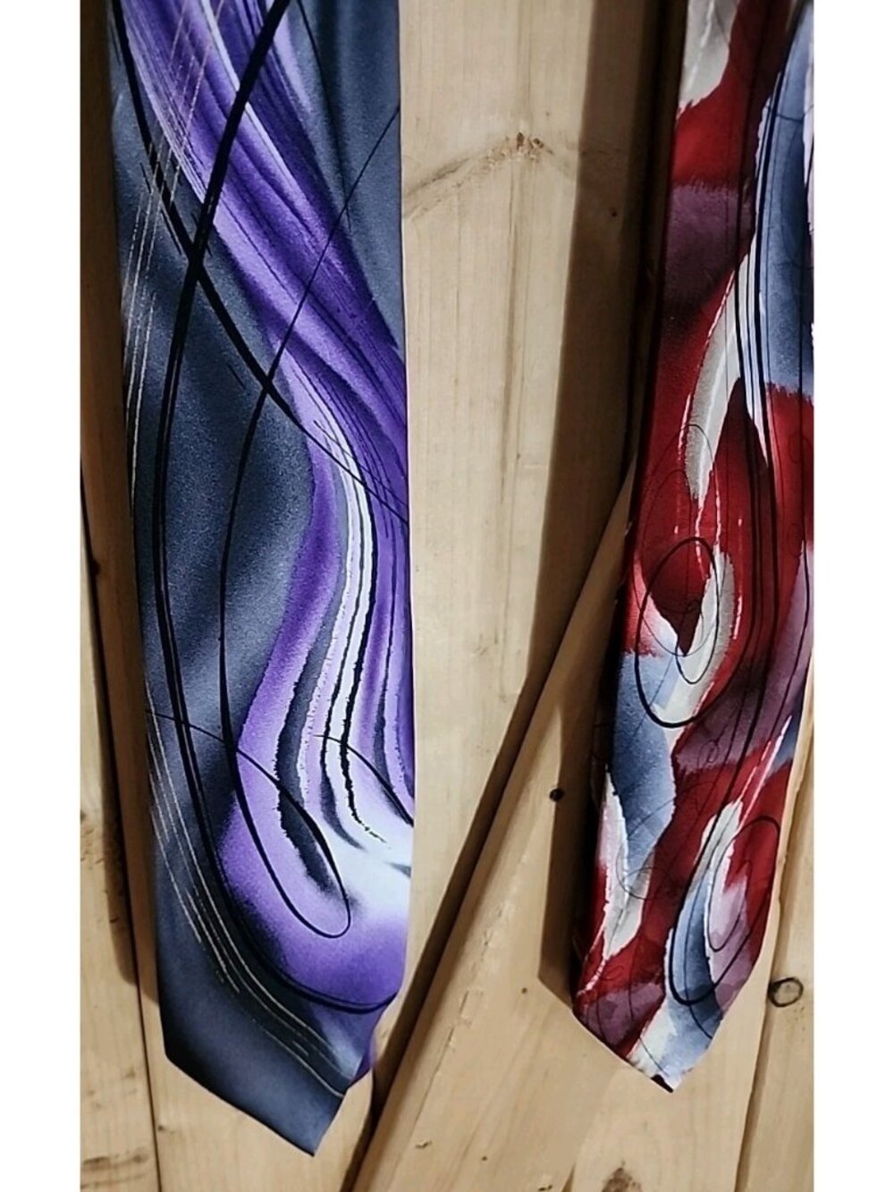 2x Beautiful JERRY GARCIA Silk Ties Wearable Art "Nude" "Two Guards"‎ Design